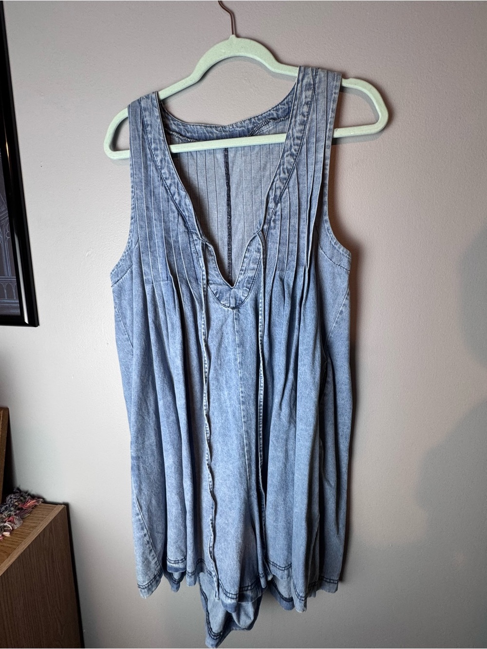 Light Blue Washed Sleeveless Romper
